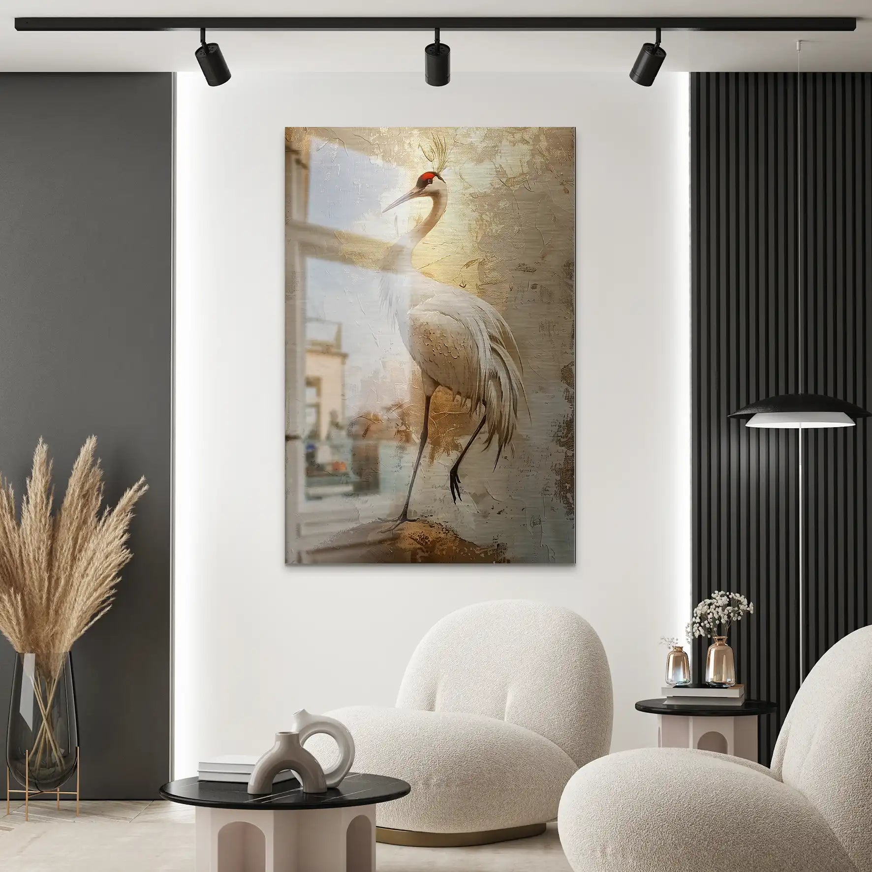 Kranich Modern Art AluDibond Gebürstet INGALERIE