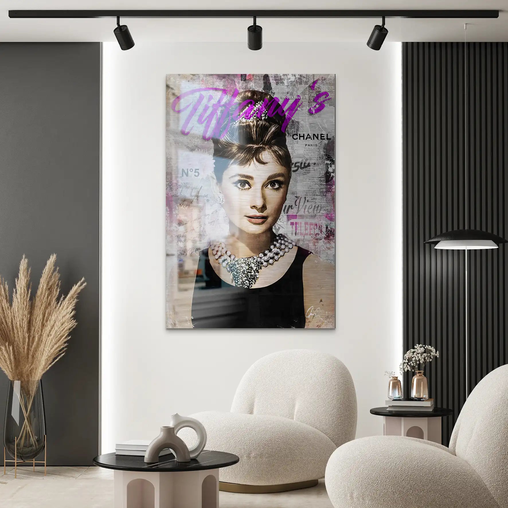Audrey Tiffany Purple Art Alu Gebürstet Bild INGALERIE