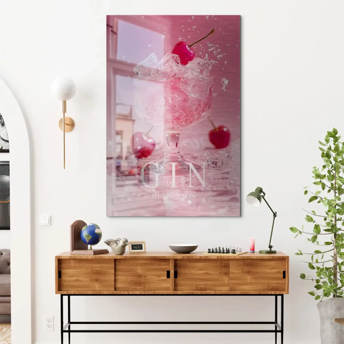 Gin Rosé Alu Dibond Bild gebürstet