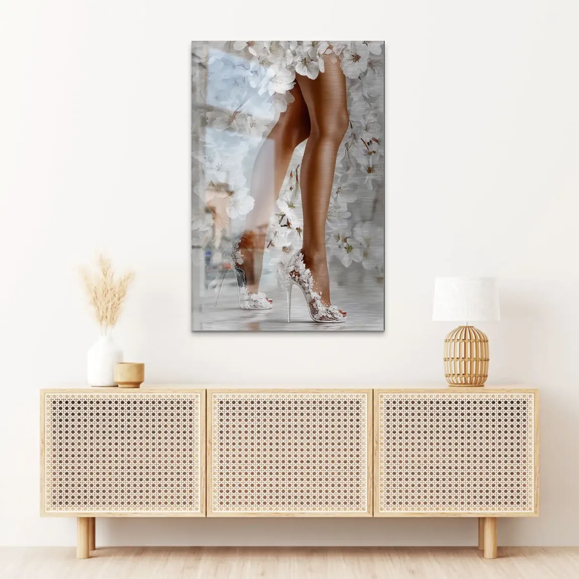 Sensual Blossom Heels Alu Dibond Bild gebürstet