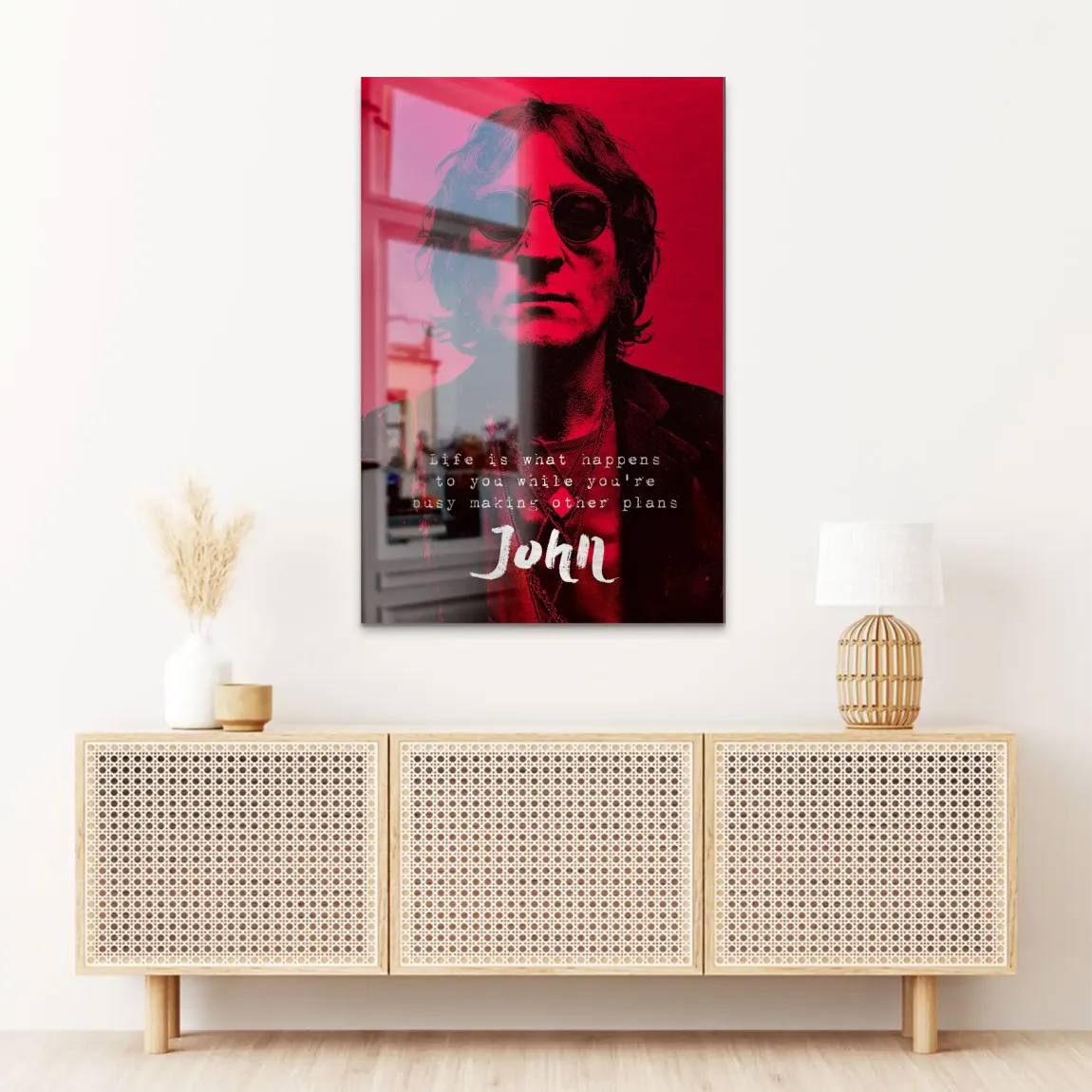 Lennon Red Vision Alu Dibond Bild gebürstet