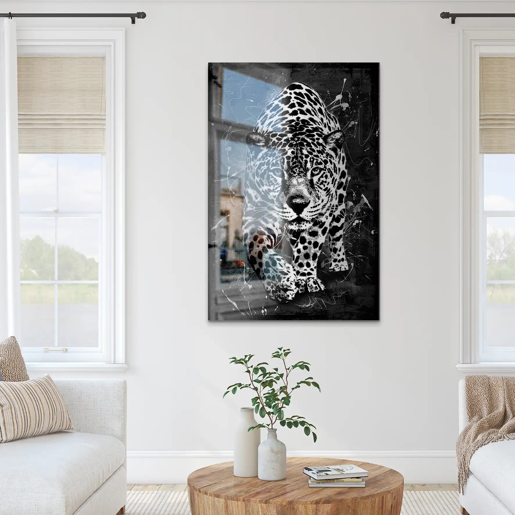 Leopard Abstrakt Black Style AluDibond Gebürstet INGALERIE