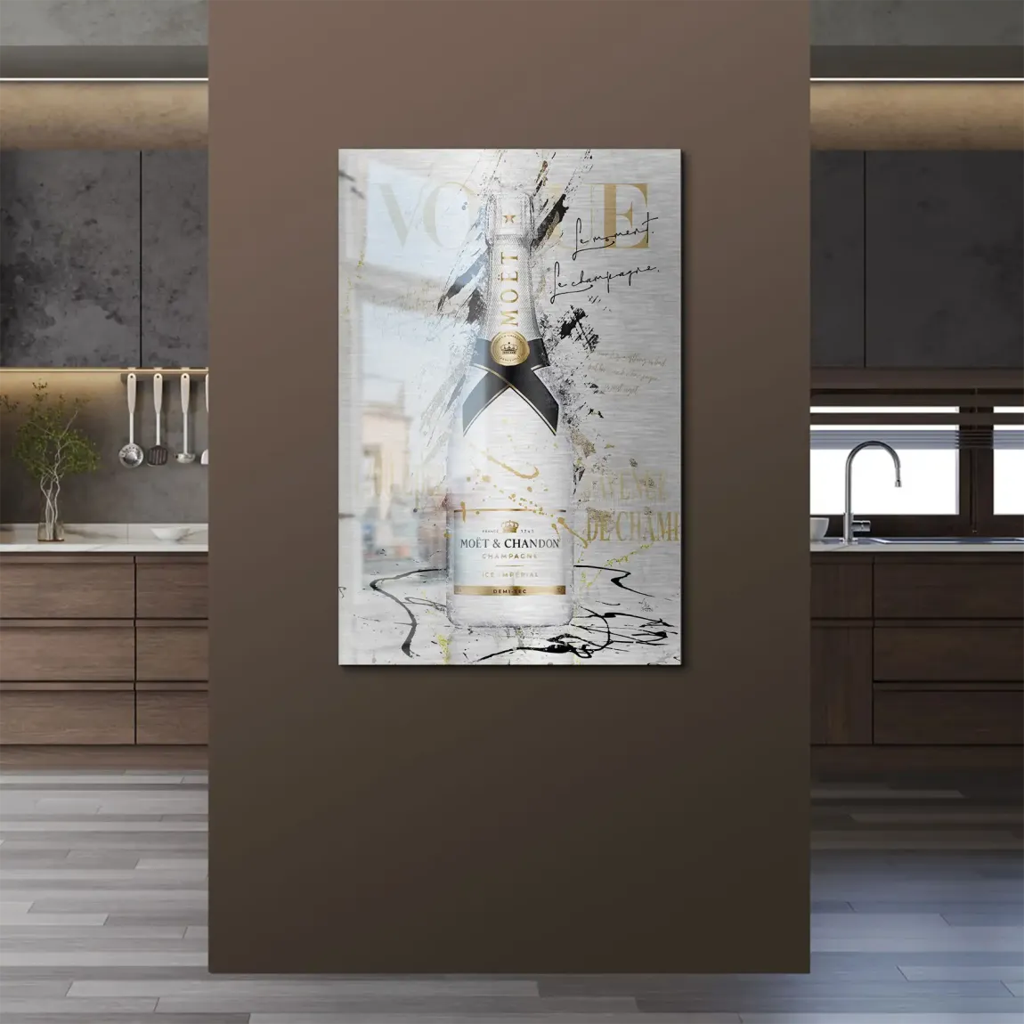 Champagner Art Aluminiumbild gebürstet