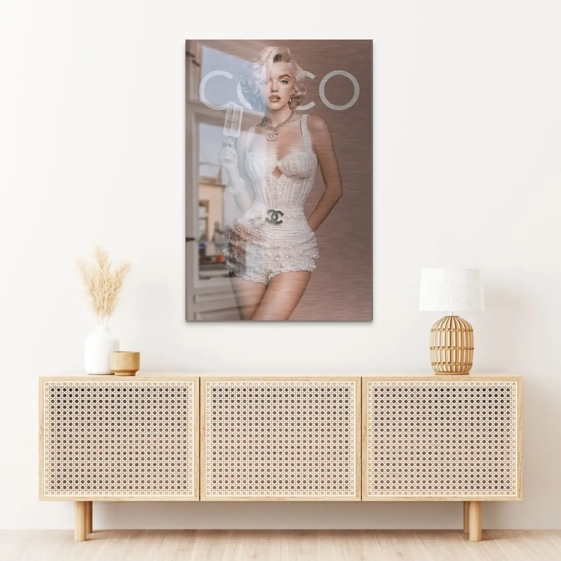 Marilyn Monroe Ice Pearl Alu Dibond Bild gebürstet
