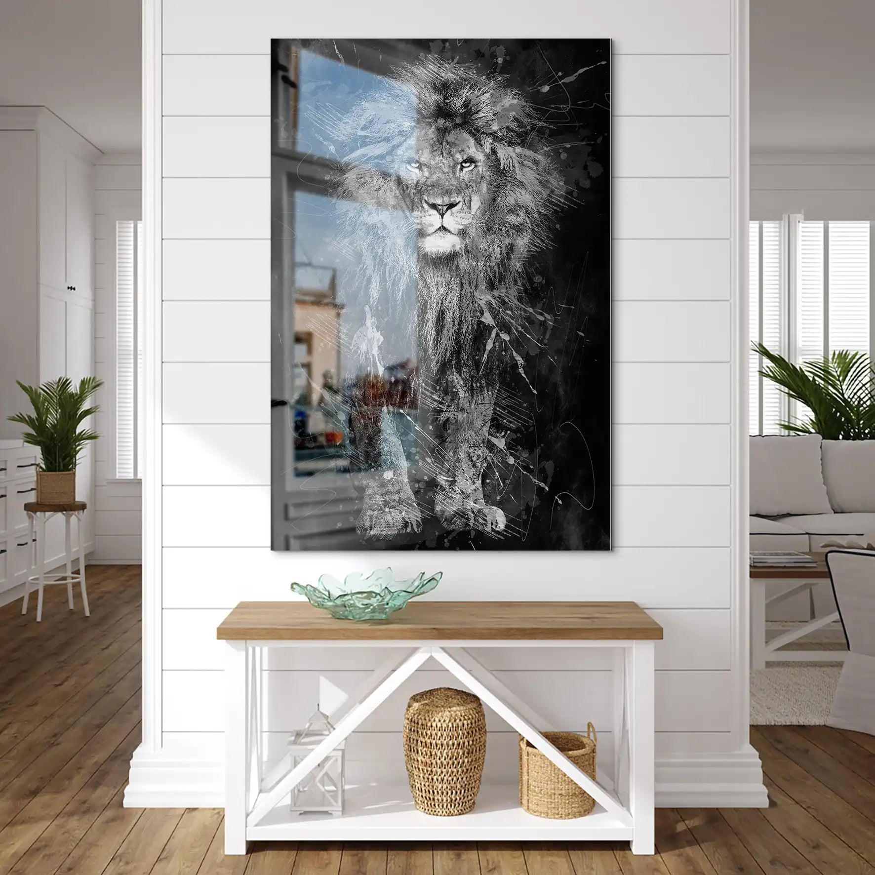 Lion Dark Splash AluDibond Gebürstet INGALERIE