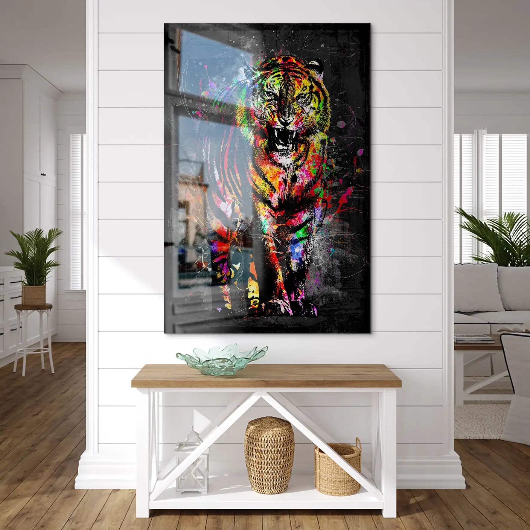 Tiger Abstrakt Color AluDibond Gebürstet INGALERIE
