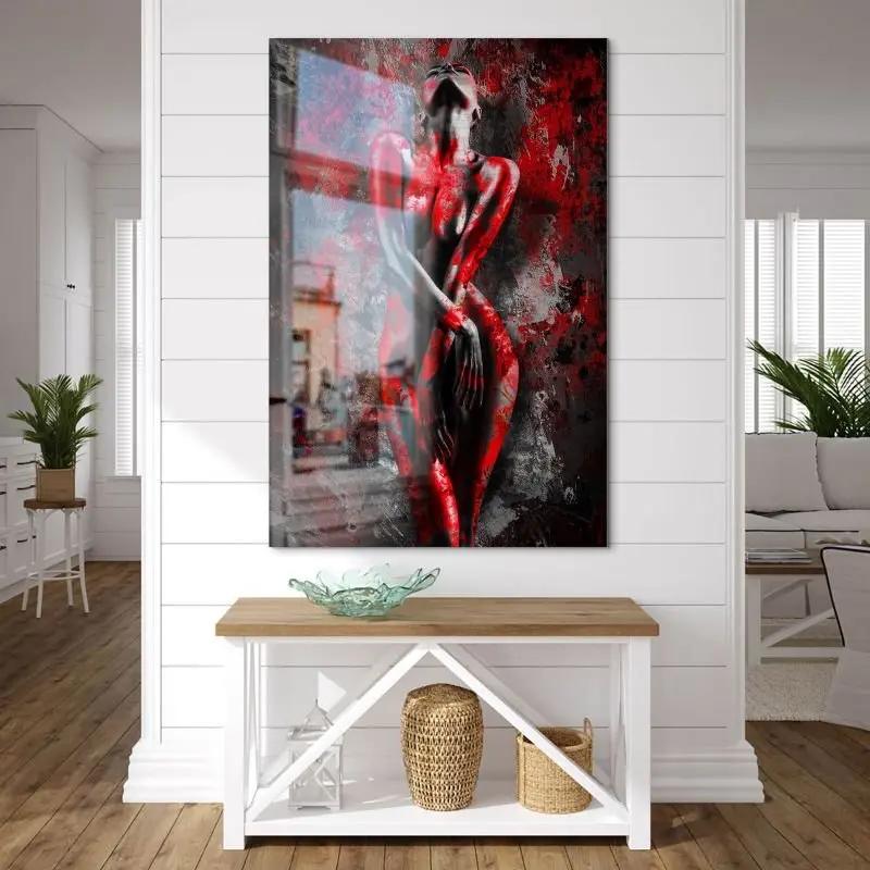Red Woman Erotik Abstrakt Alu Gebürstet INGALERIE