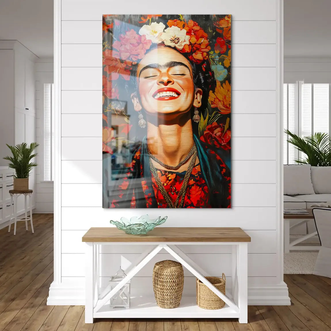 Frida Kahlo Fiery Bloom Alu Dibond Bild gebürstet INGALERIE