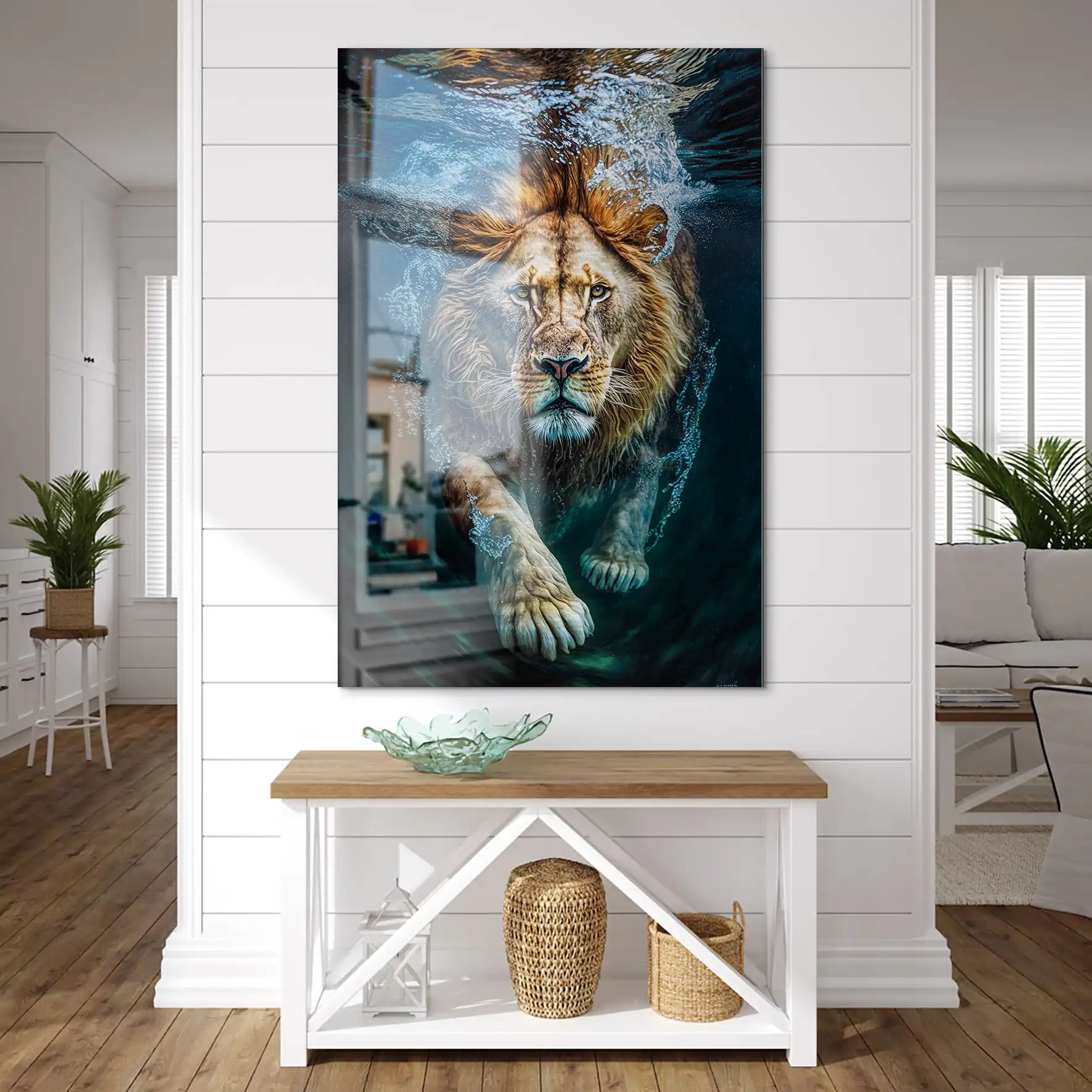 Diving Lion AluDibond Gebürstet INGALERIE