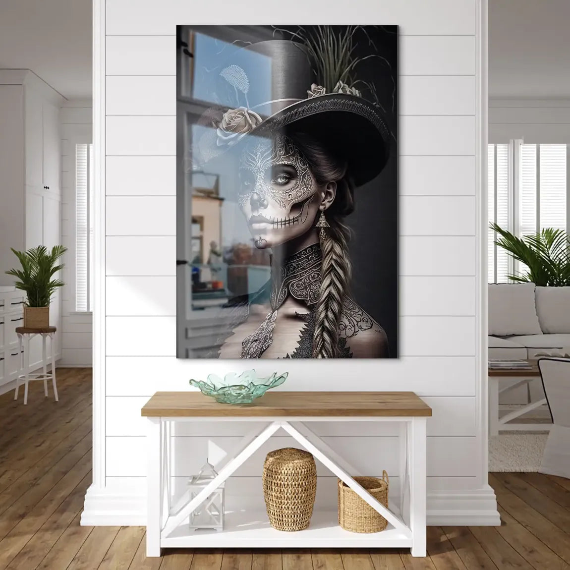 Velvet Noir La Catrina Alu Dibond Bild gebürstet INGALERIE