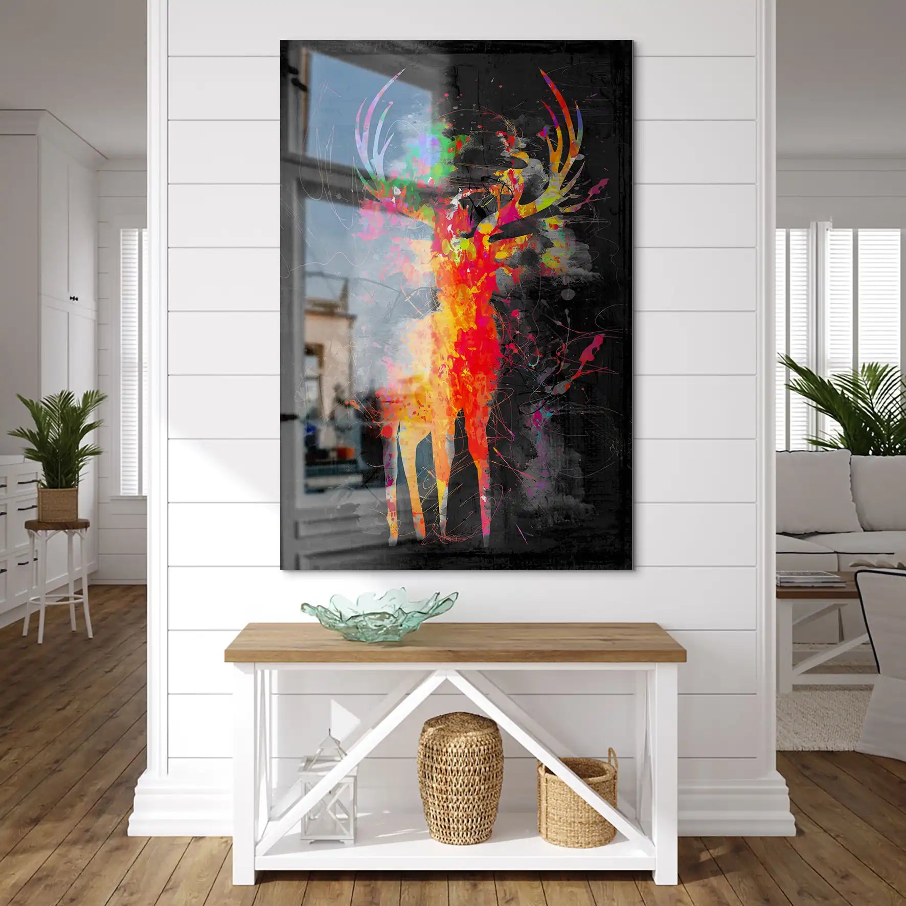 Hirsch Abstrakt Color Style AluDibond Gebürstet INGALERIE