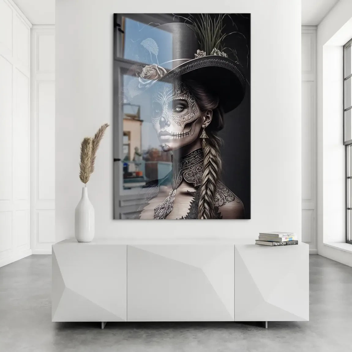 Velvet Noir La Catrina Alu Dibond Bild gebürstet INGALERIE