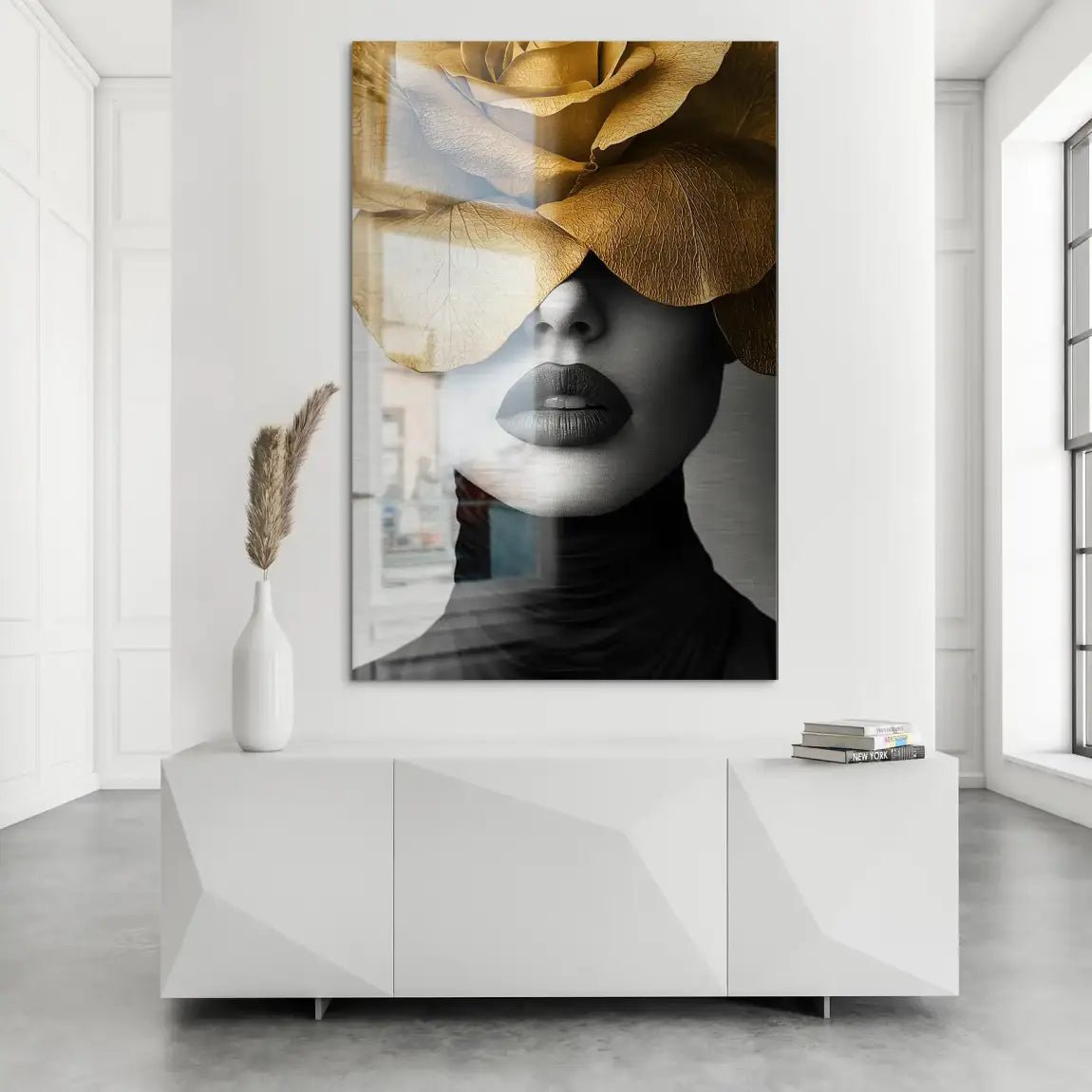 Beauty Flower Face Alu Gebürstet Bild INGALERIE