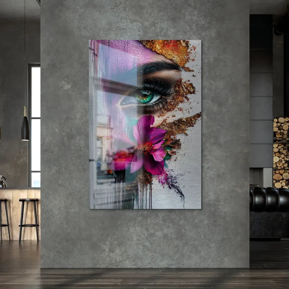 Abstrakt Flower Face Nr.4 AluDibond Gebürstet INGALERIE