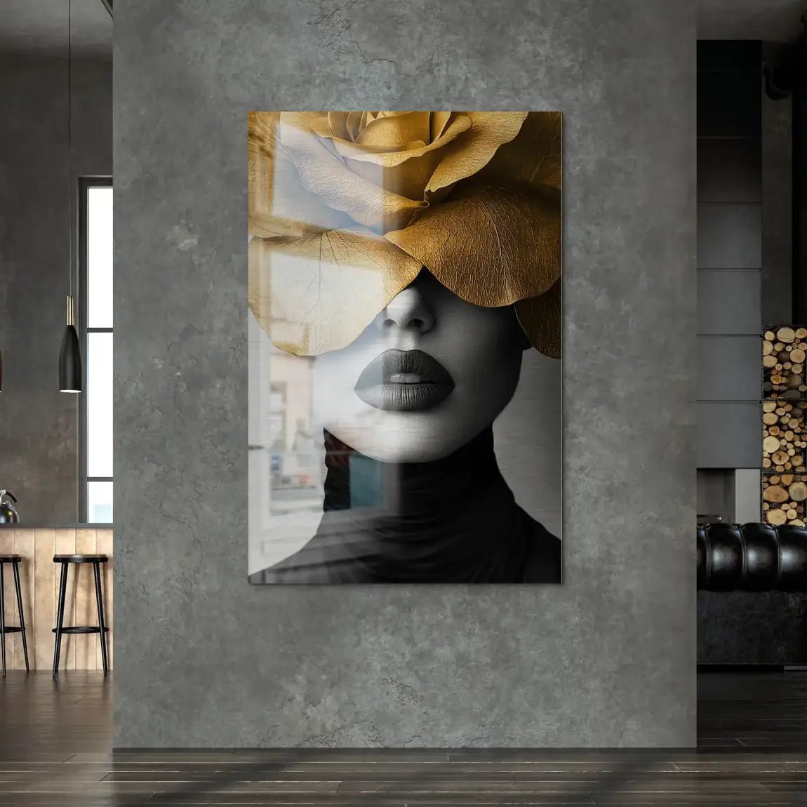 Beauty Flower Face Alu Gebürstet Bild INGALERIE