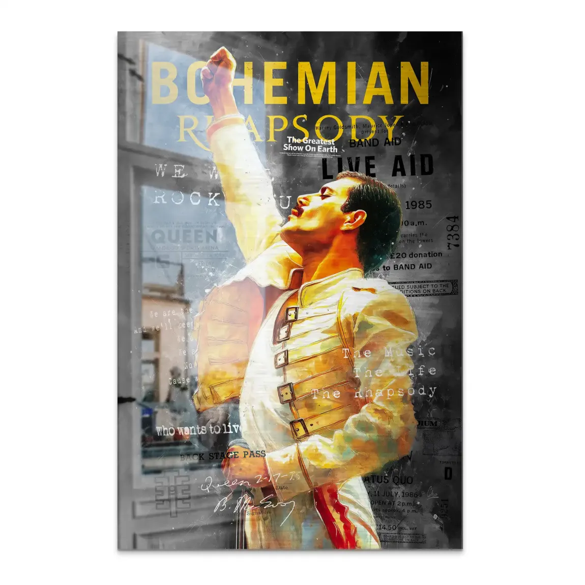 Freddie Mercury Bohemian Alu Dibond Bild gebürstet