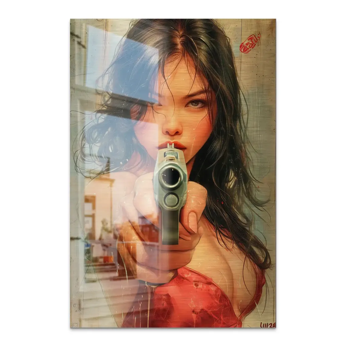 Velvet Gun Alu Dibond Bild gebürstet