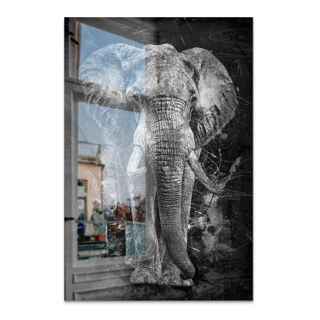 Elefant Abstrakt AluDibond Gebürstet INGALERIE