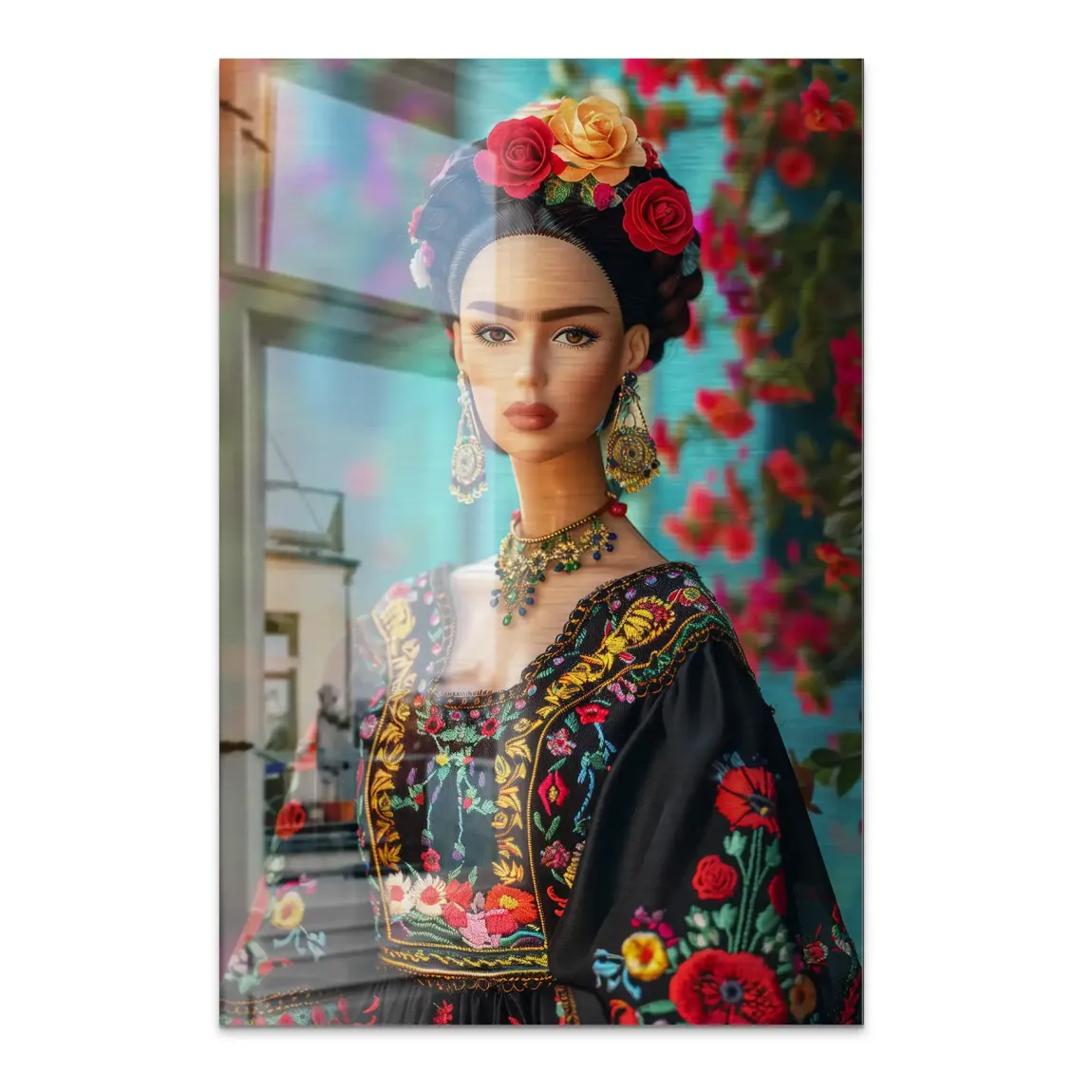 Frida Barbie Alu Dibond Bild gebürstet