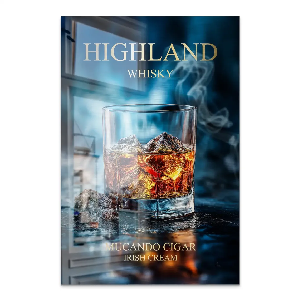 Highland Whisky Glow Alu Dibond Bild gebürstet