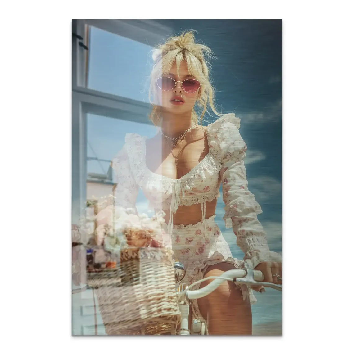 Blütenmädchen Alu Dibond Bild gebürstet