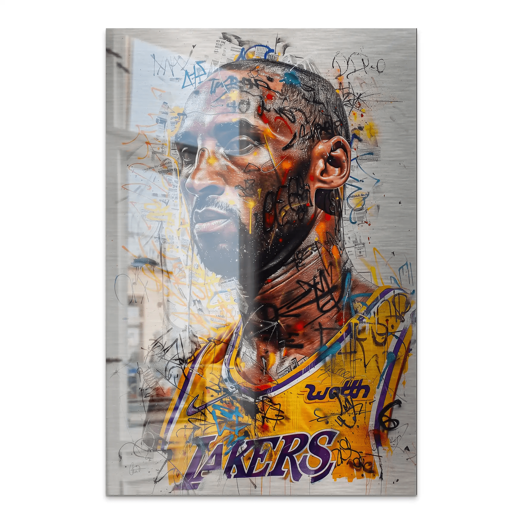 Kobe Basketball Street Art AluDibond Gebürstet INGALERIE
