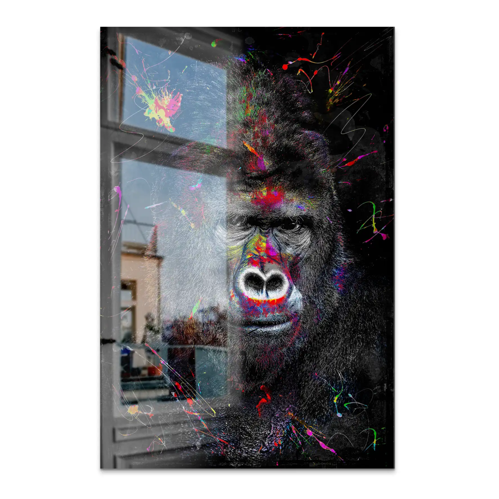 Gorilla Abstrakt Color Style AluDibond Gebürstet INGALERIE