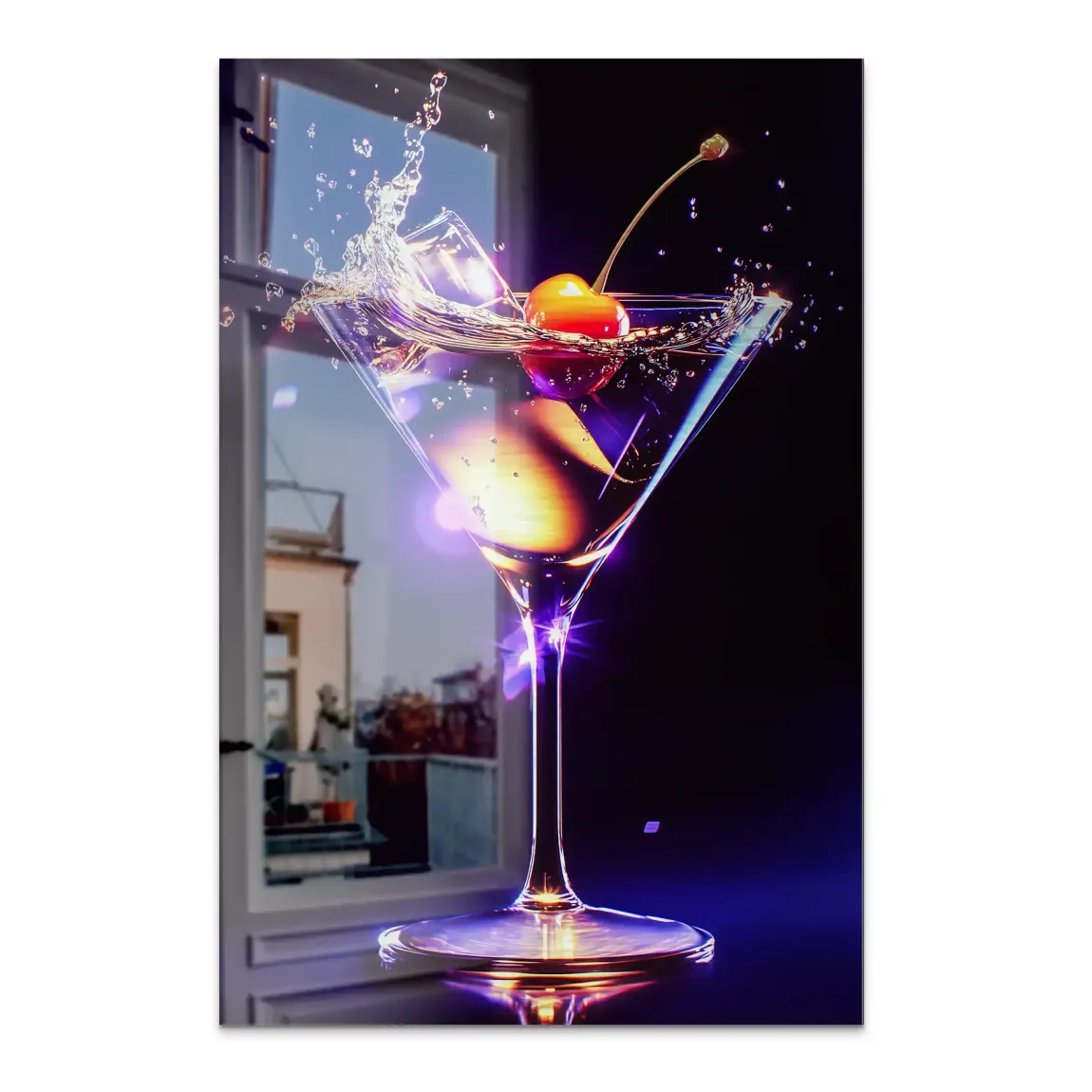 Kirschentanz im funkelnden Cocktailschimmer Alu Dibond Bild gebürstet INGALERIE