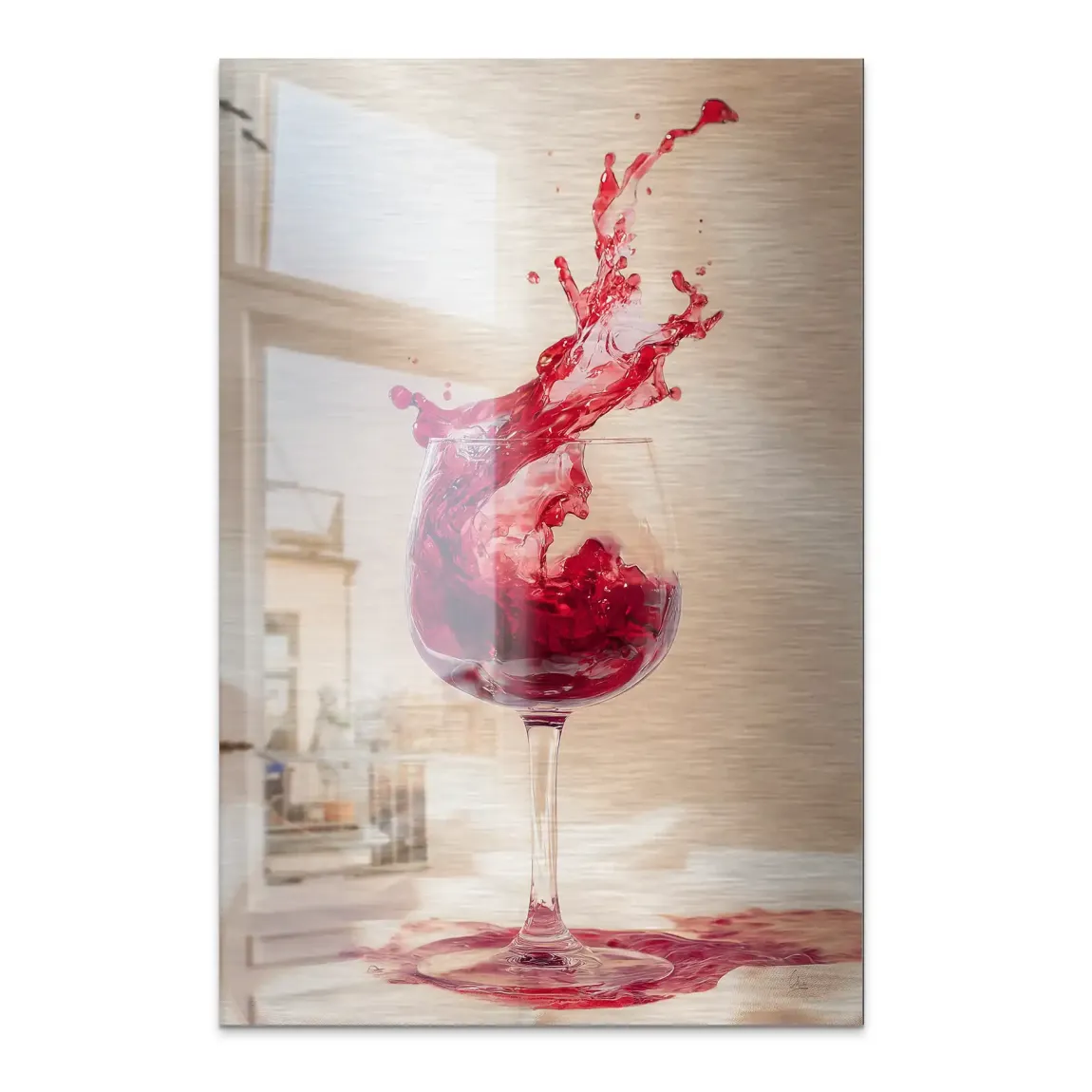 Ruby Splash Alu Dibond Bild gebürstet