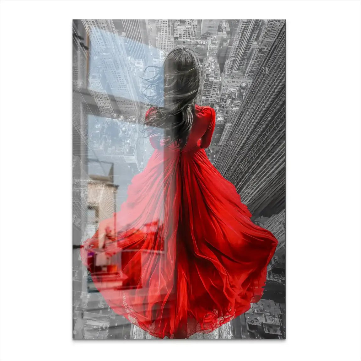 Lady in Red Nr.2 AluDibond Gebürstet INGALERIE