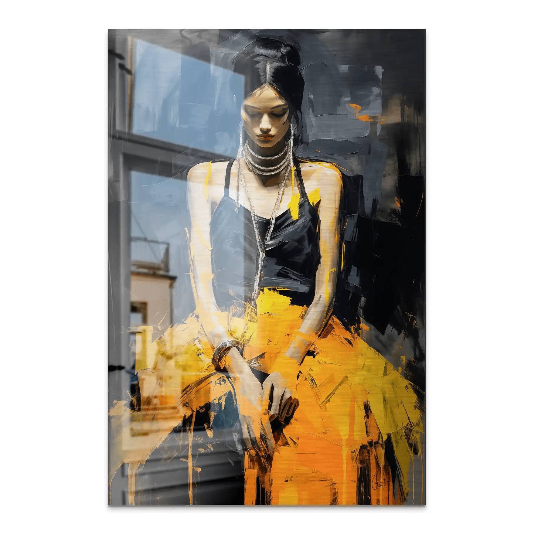 Beauty and Shy Alu Gebürstet Bild INGALERIE