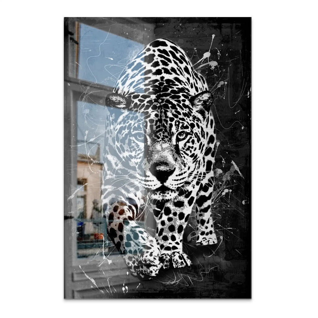 Leopard Abstrakt Black Style AluDibond Gebürstet INGALERIE