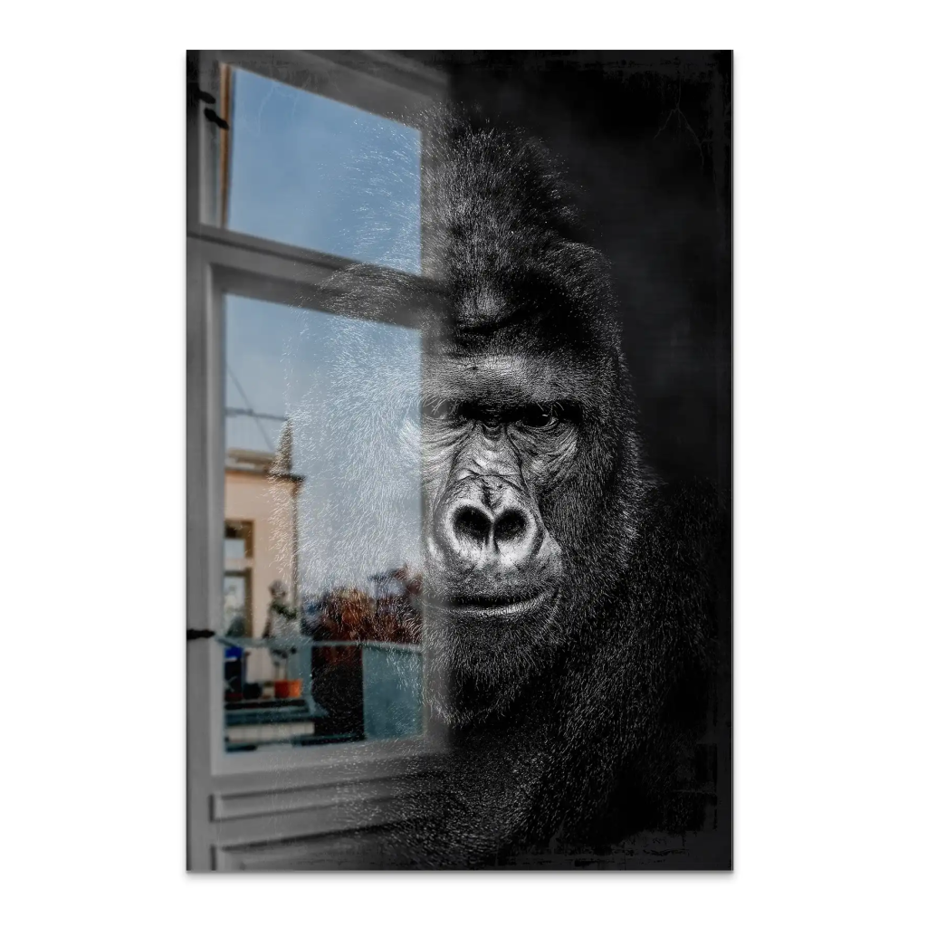 Gorilla Abstrakt Black Style AluDibond Gebürstet INGALERIE