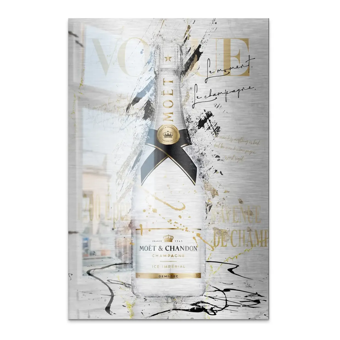 Champagner Art Aluminiumbild gebürstet