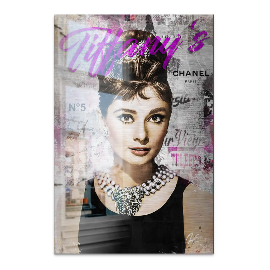 Audrey Tiffany Purple Art Alu Gebürstet Bild INGALERIE