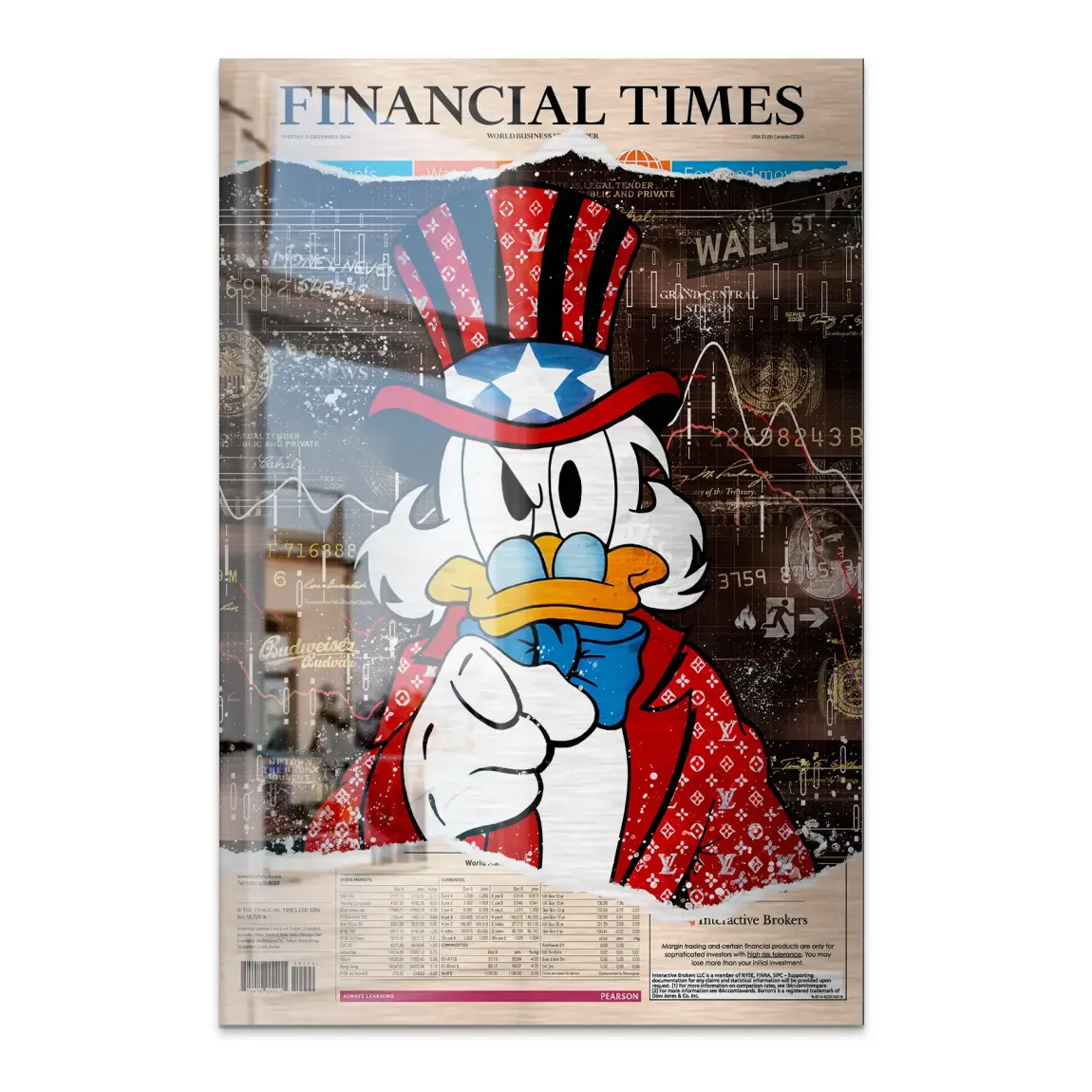 Dagobert Financial Times Alu Dibond Bild gebürstet