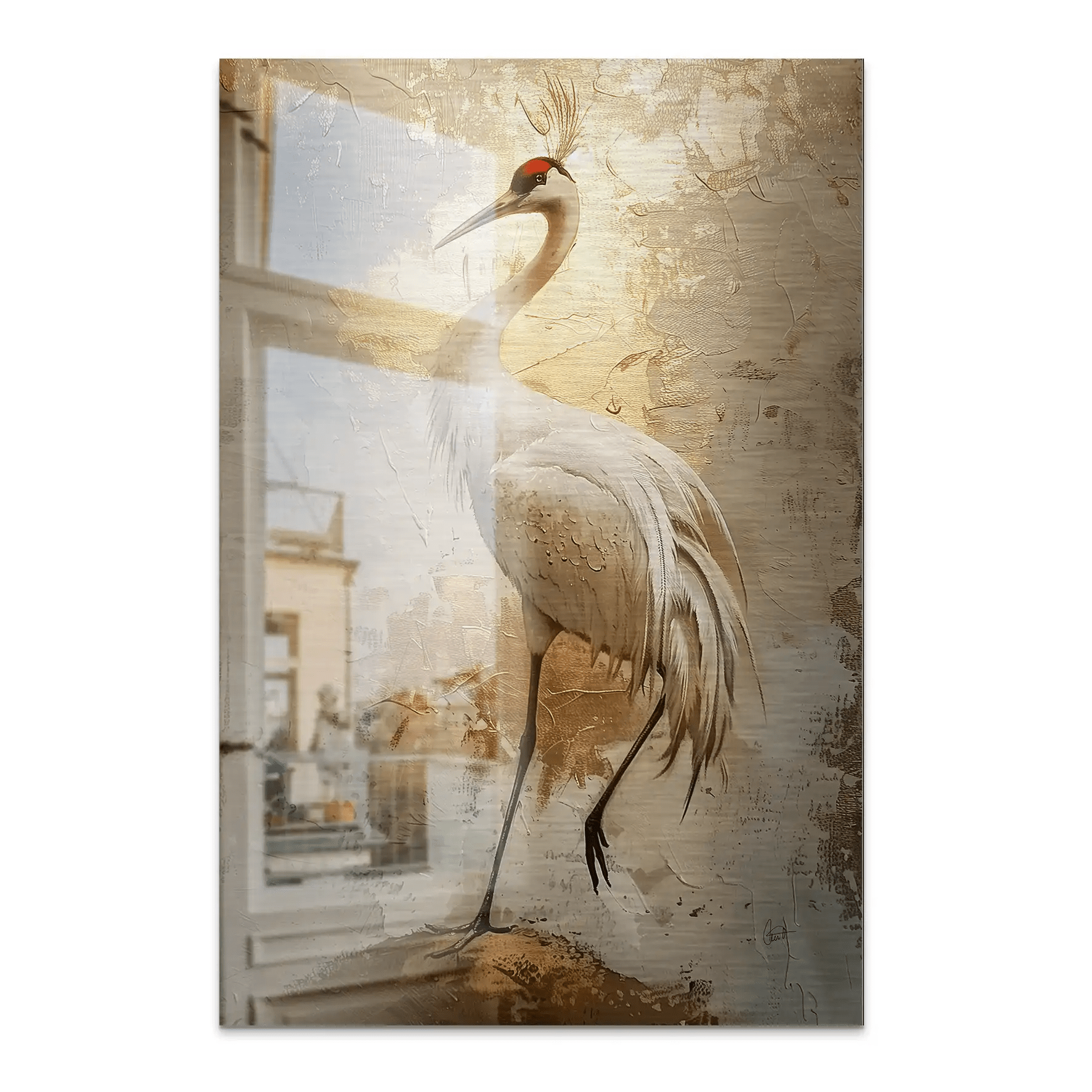 Kranich Modern Art AluDibond Gebürstet INGALERIE
