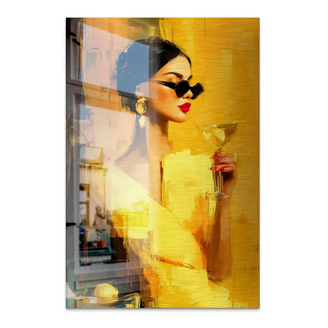 Golden Luxe Martini Alu Dibond Bild gebürstet INGALERIE