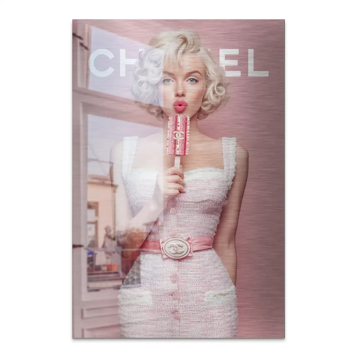 Pink Delight Marilyn Monroe Alu Dibond Bild gebürstet
