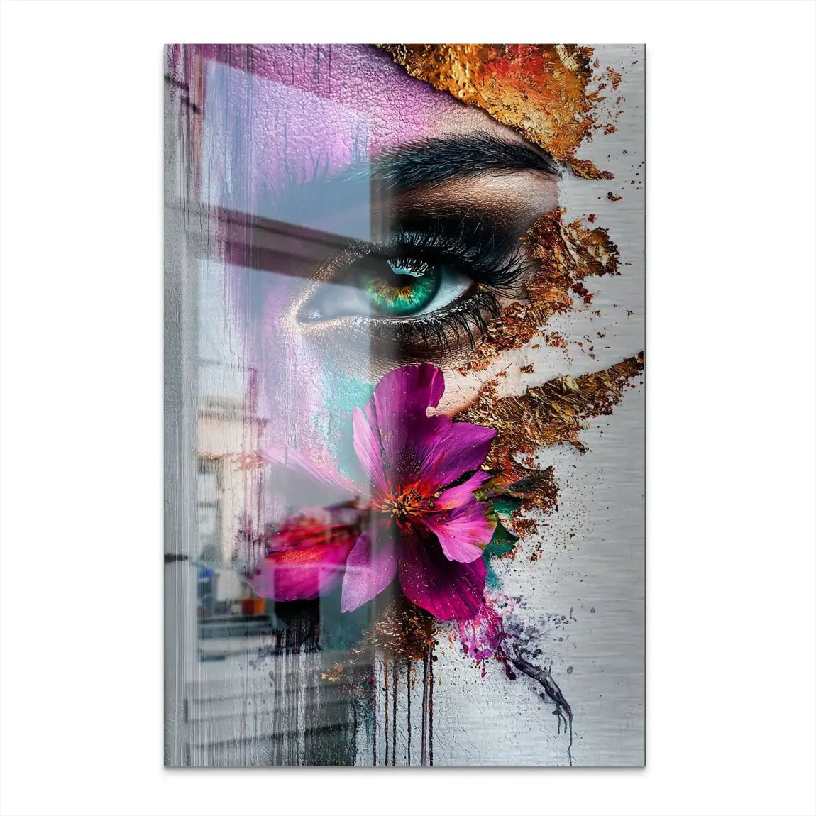 Abstrakt Flower Face Nr.4 AluDibond Gebürstet INGALERIE