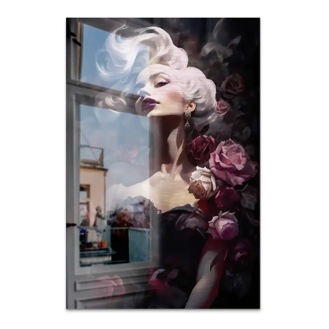 Velvet Rose Marilyn Monroe Alu Dibond Bild gebürstet