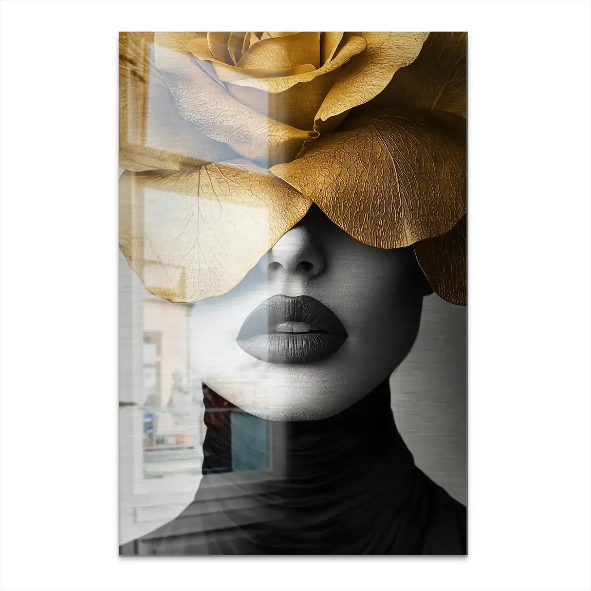 Beauty Flower Face Alu Gebürstet Bild INGALERIE