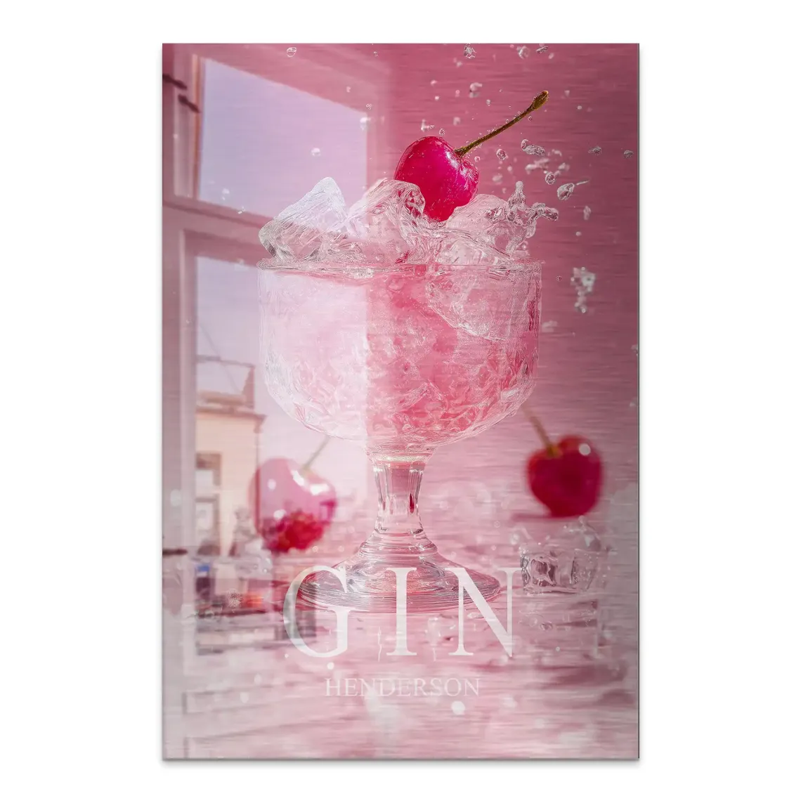 Gin Rosé Alu Dibond Bild gebürstet