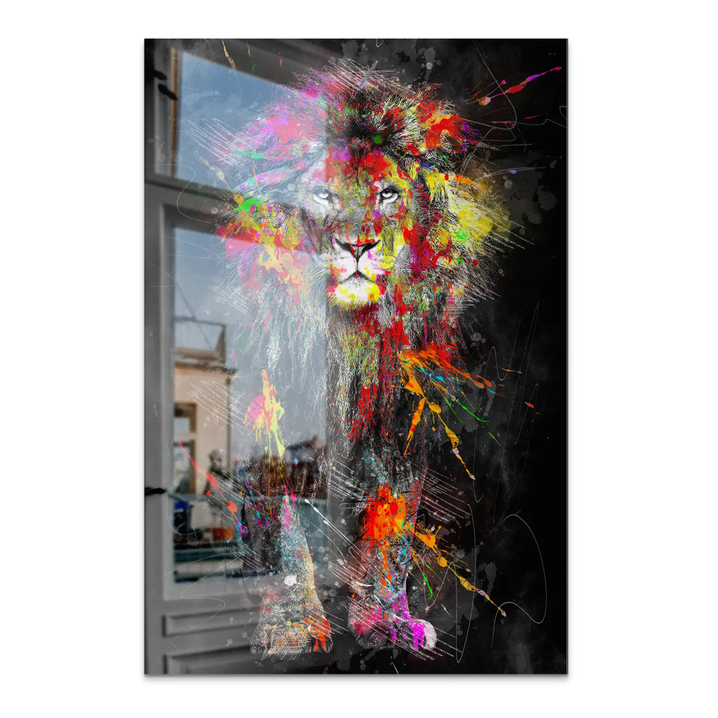 Lion Color Splash AluDibond Gebürstet INGALERIE