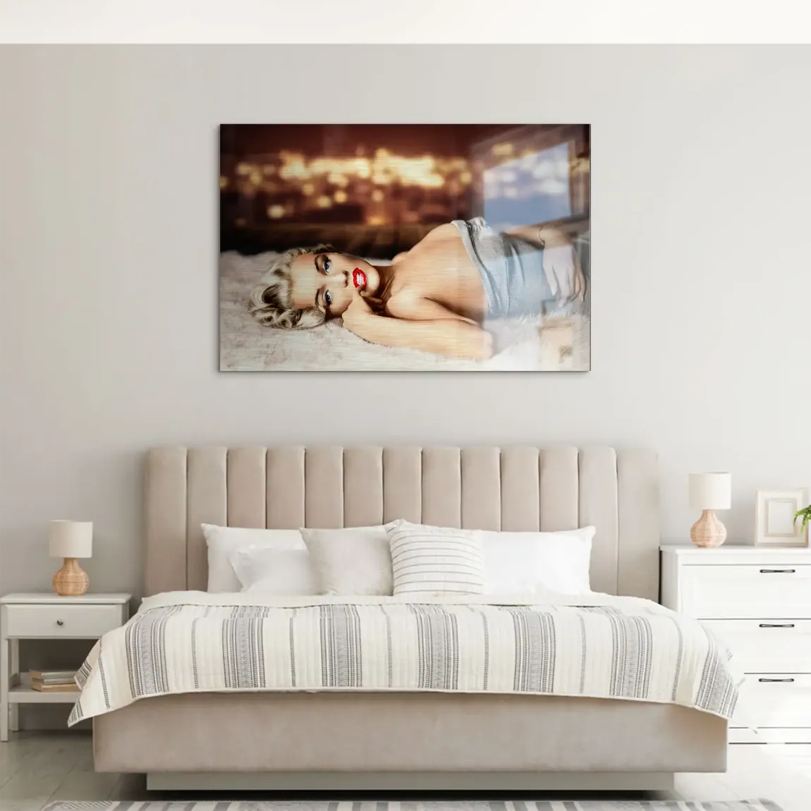 Marilyn Monroe Golden Night AluDibond Gebürstet