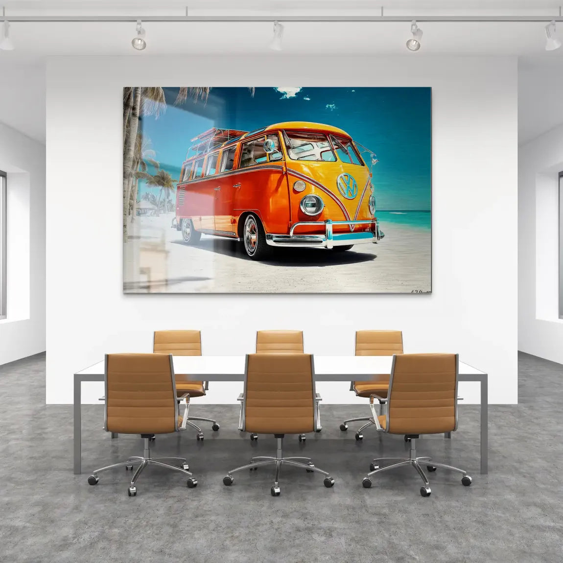 VW Bulli Beach AluDibond Gebürstet INGALERIE