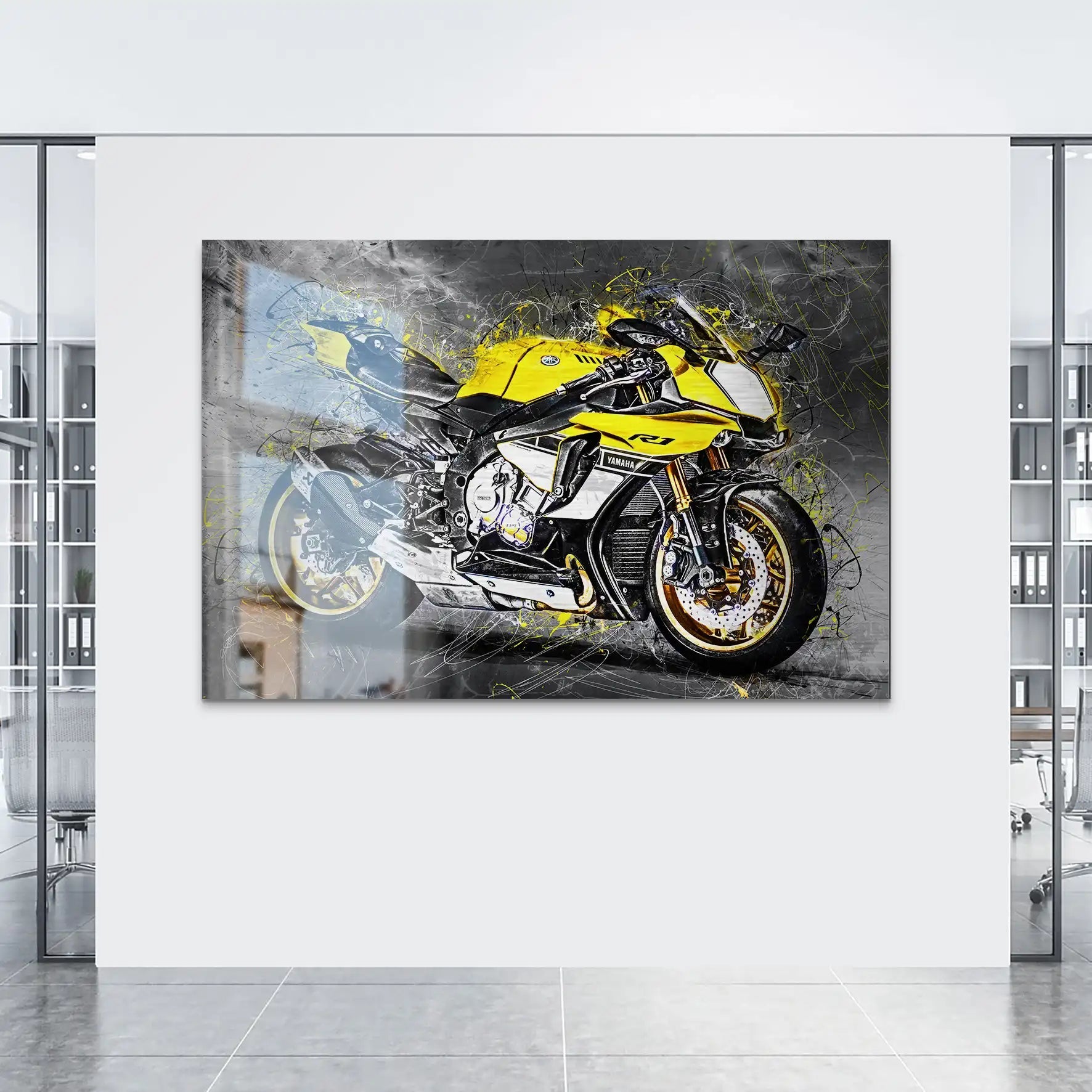 Yamaha R1 Abstrakt AluDibond Gebürstet INGALERIE
