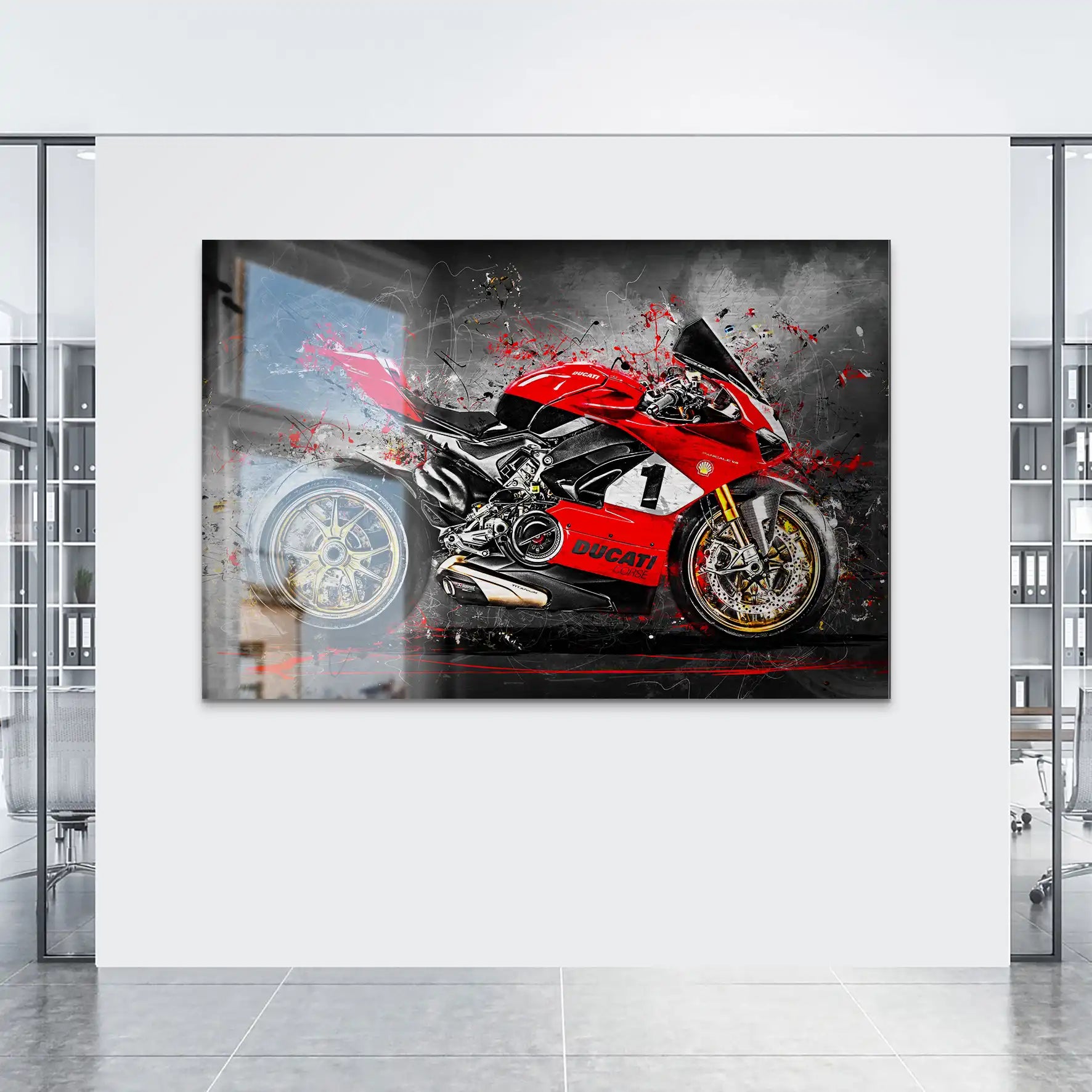Ducati 916 V4 Abstrakt AluDibond Gebürstet INGALERIE