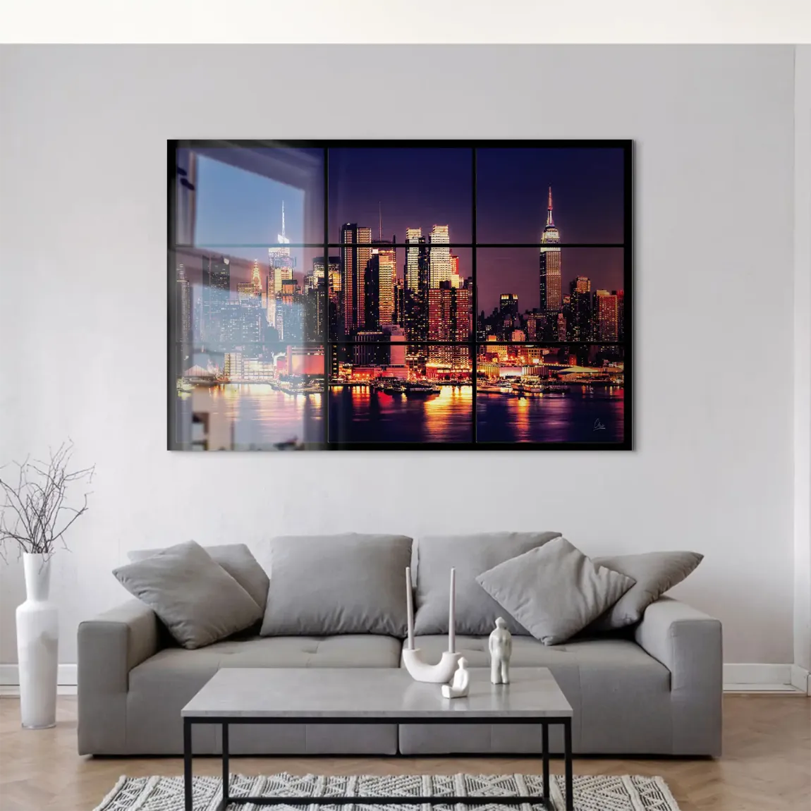 New York Skyline View AluDibond Gebürstet