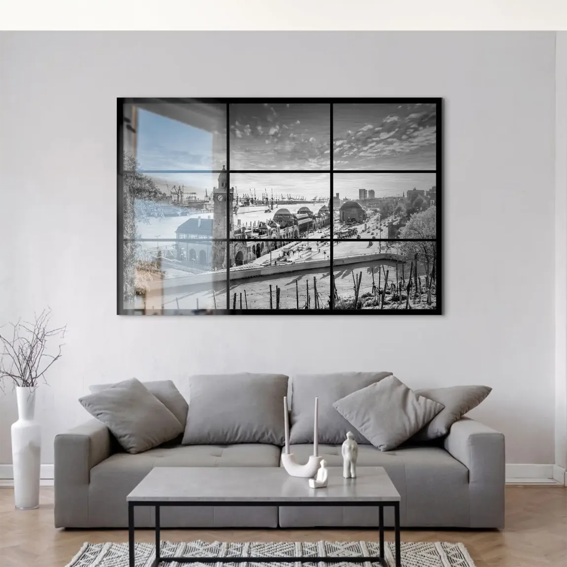 Hamburg Skyline Classic AluDibond Gebürstet